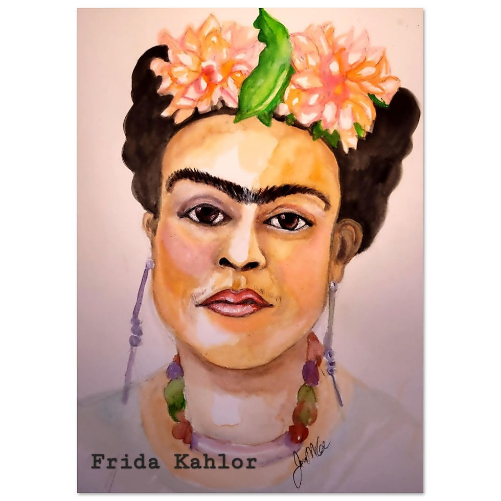 Thumbnail: Frieda Kahlor by Janie McGee Aluminum Print