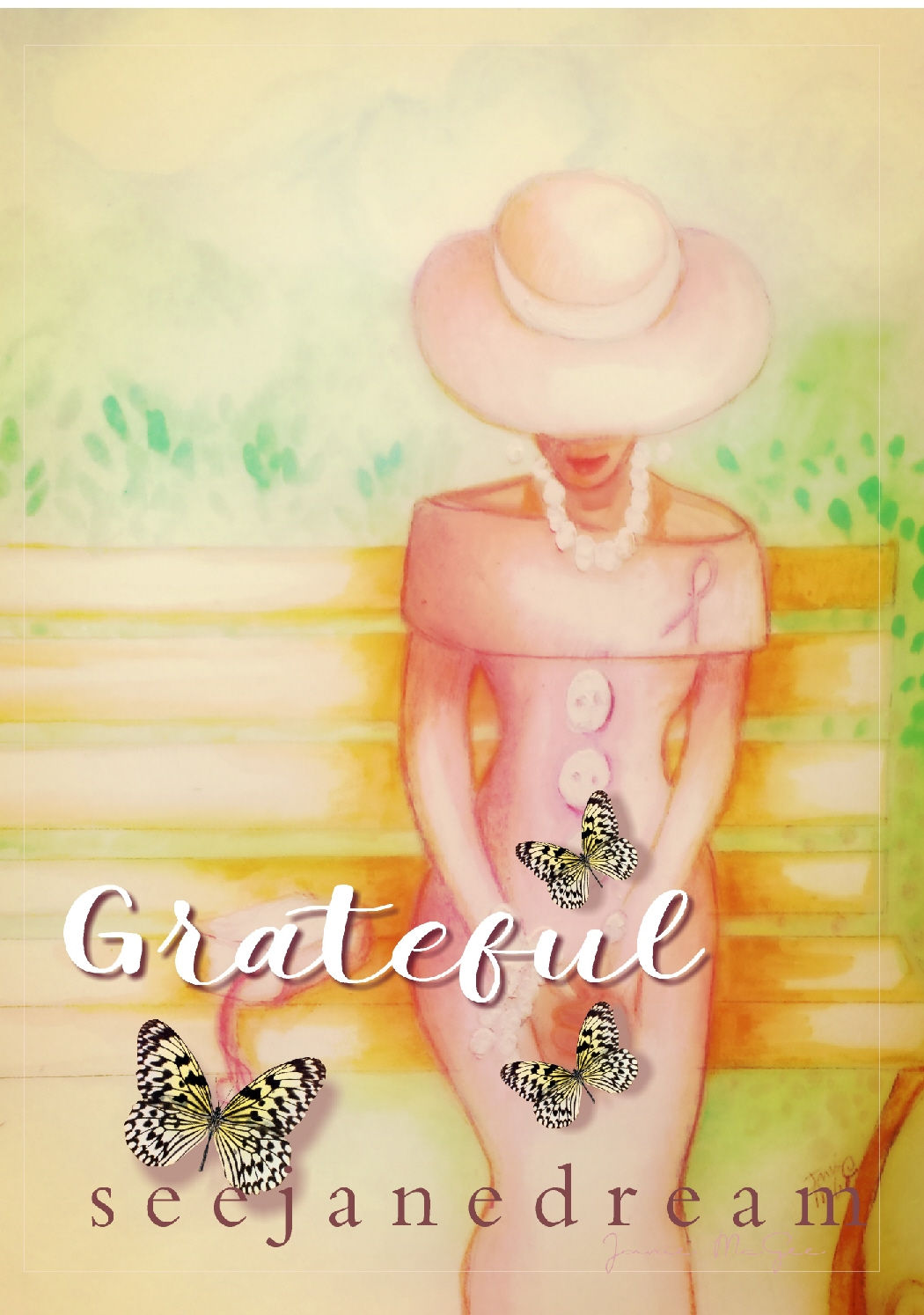 Pink Prayer Grateful Greeting Prints