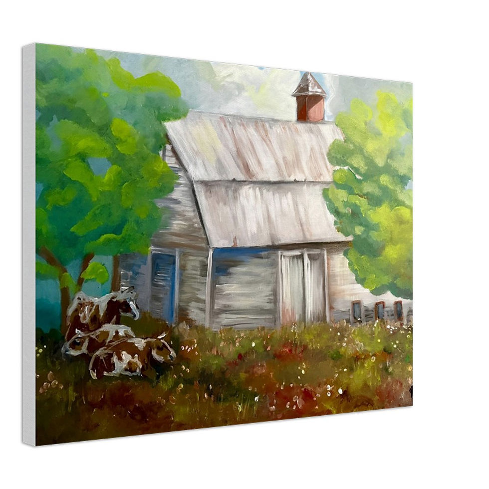 Thumbnail: Cows  Love Shade by Janie McGee canvas print