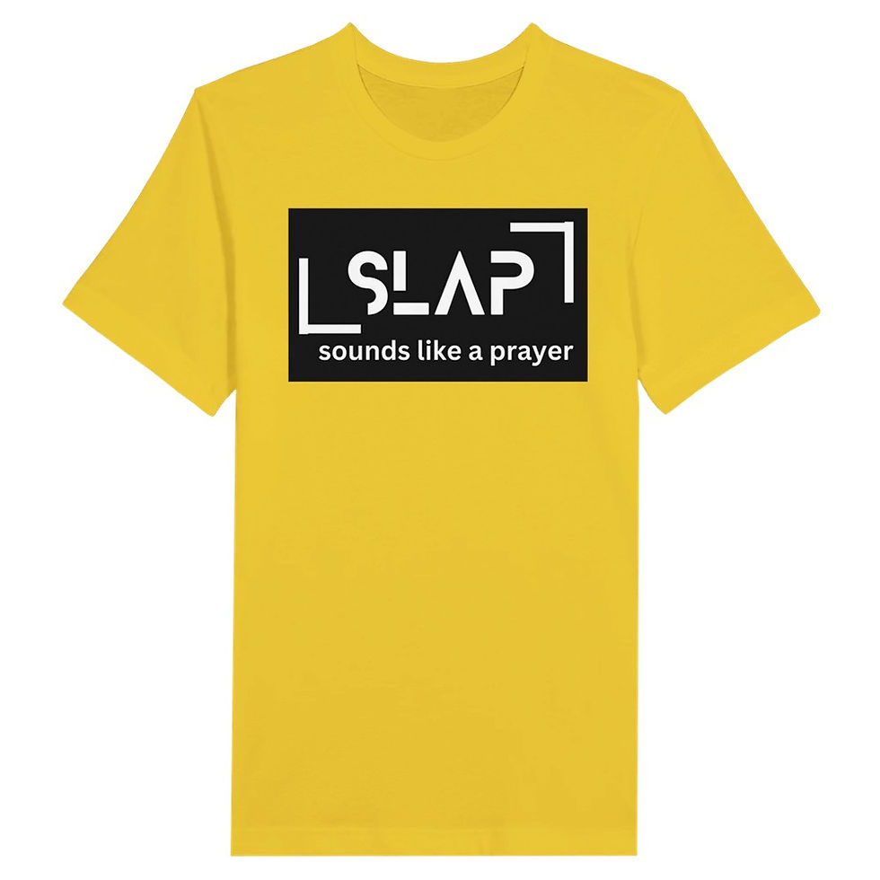 Thumbnail: SLAP Sounds Lika Prayer  by Janie McGeePremium Unisex Crewneck T-shirt