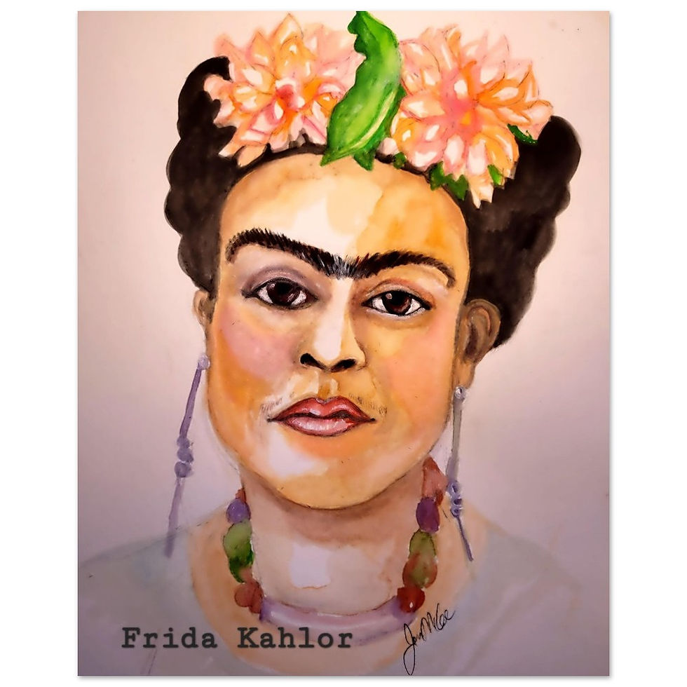 Thumbnail: Frieda Kahlor by Janie McGee Aluminum Print