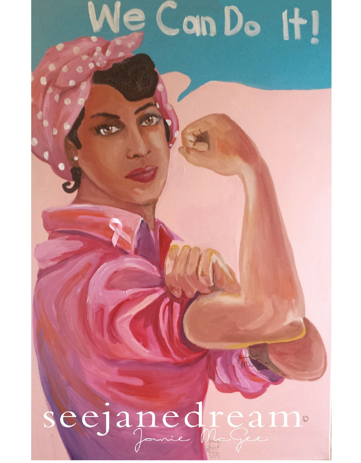 Pink Prayer We Can Do It Print 16x20