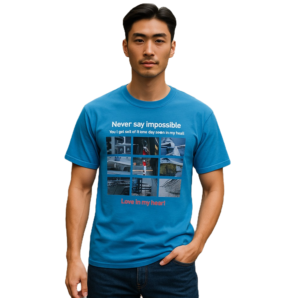 Stylish blue round neck