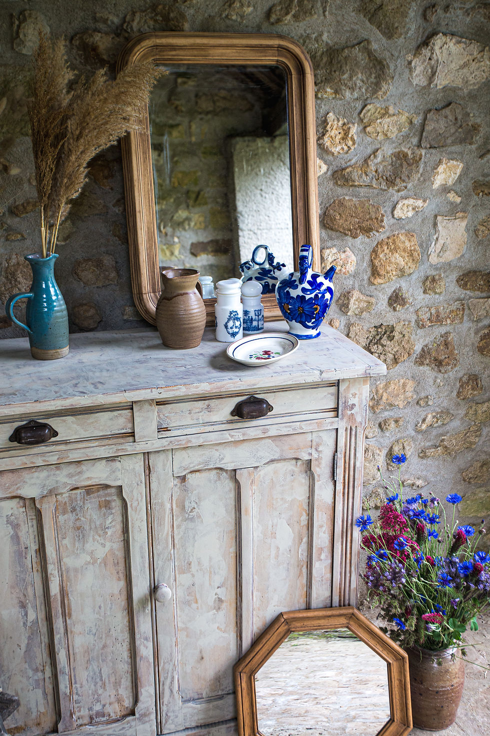 decoration bleu azur broc et bois brocante en ligne
