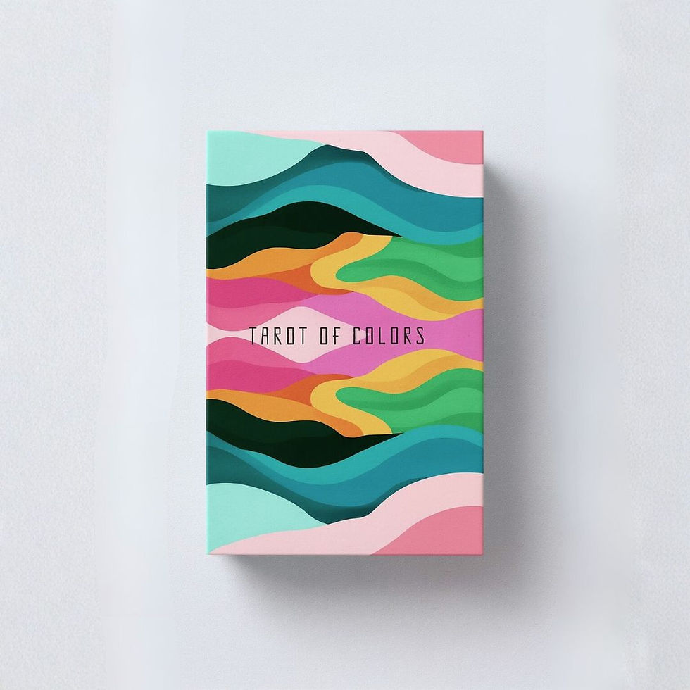 Tarot of Colours deck box with vibrant abstract colour fields representing emotional resonance, shown against a neutral backg