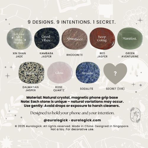 Thumbnail: Auralogick Crystal Magnetic Phone Grip Blind Box with 8 crystal designs and 1 secret heart-shaped chase inside surprise packa