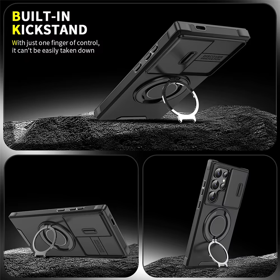 Thumbnail: Slide Camera Protection Magnetic Stand Phone Case for Samsung S26 S25 Edge S24 S