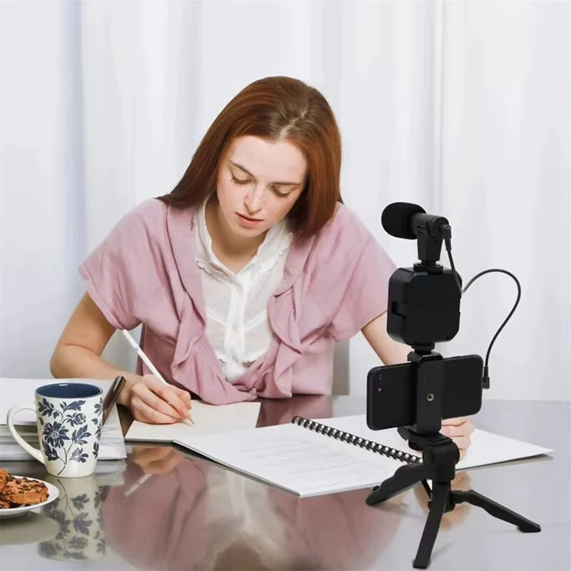 Thumbnail: Smartphone Vlogging Kit with Tripod Phone Holder Mini Microphone LED Fill Light 