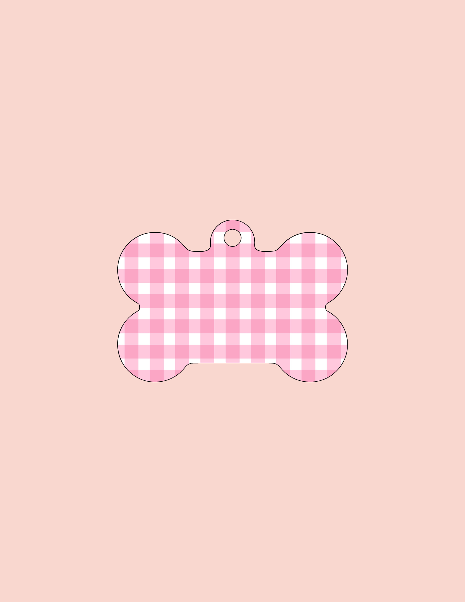Gingham Pet Tag