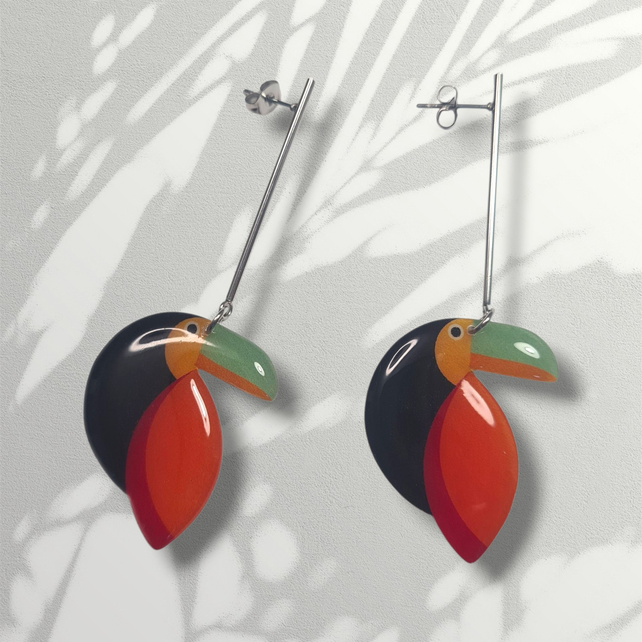 pendientes Tucán orange