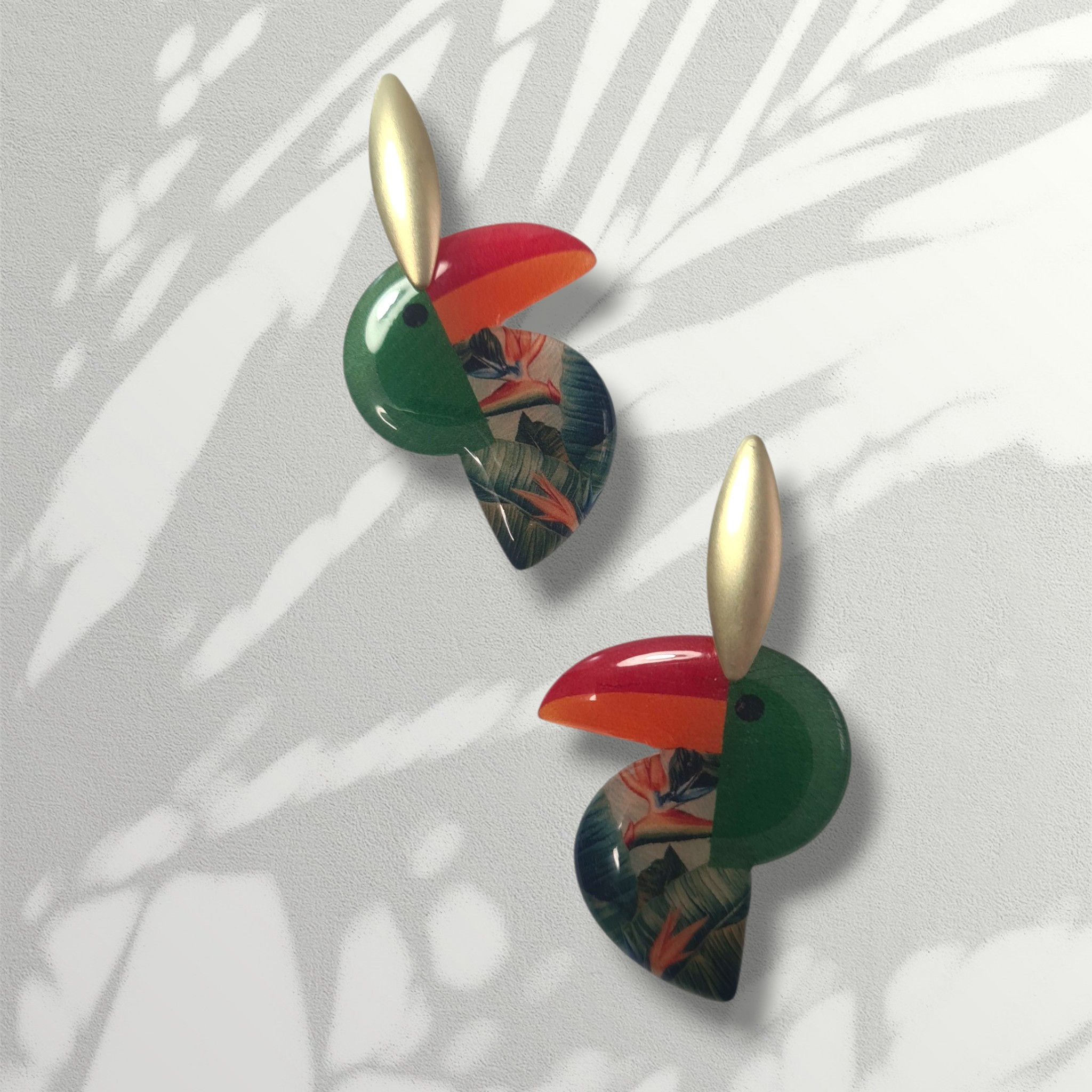 pendientes Tucán green