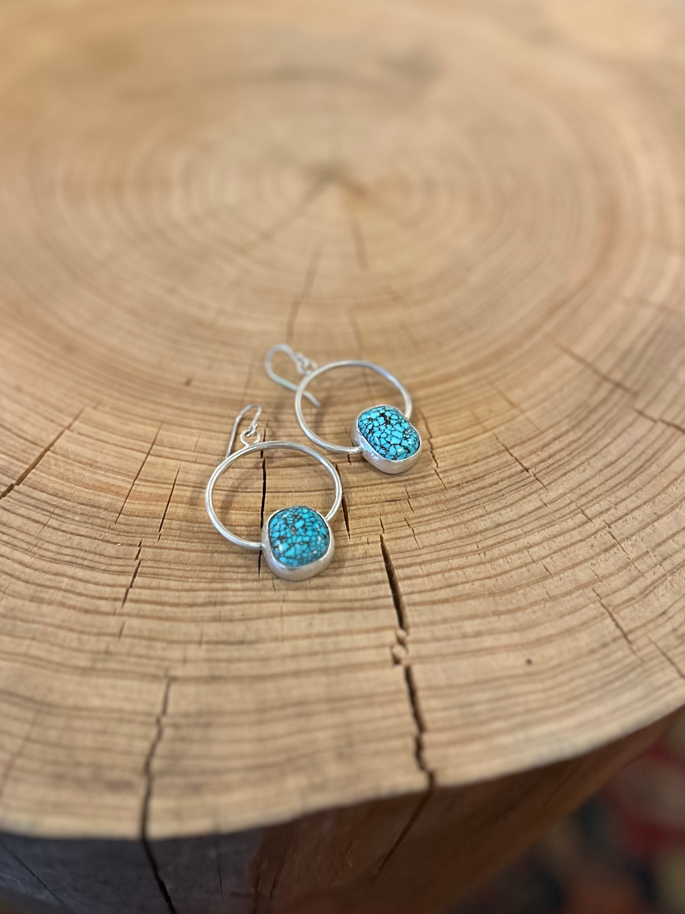 Kingman Black Web Hoop Earrings