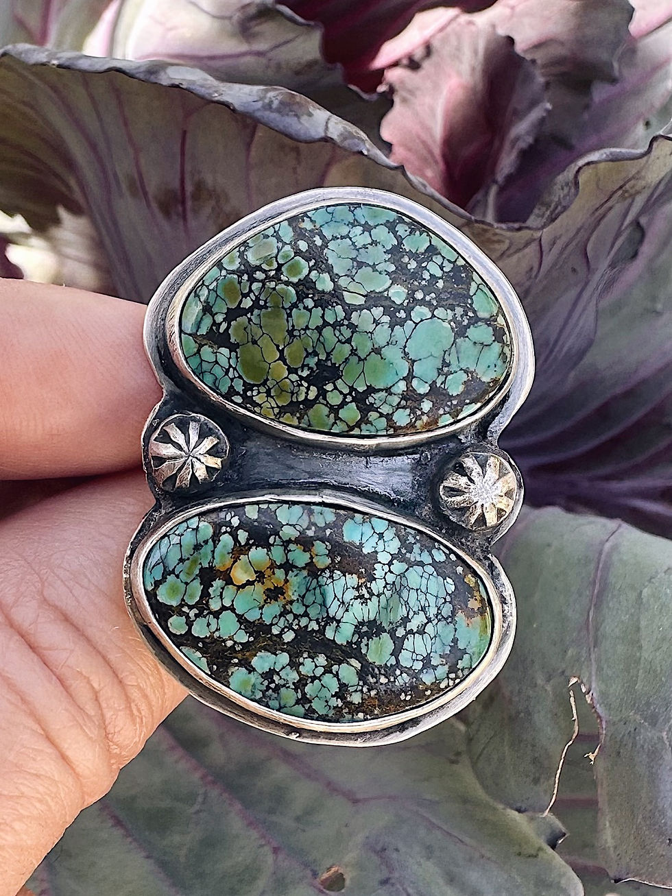 Thumbnail: Speckled Lagoon Double Hubei Ring