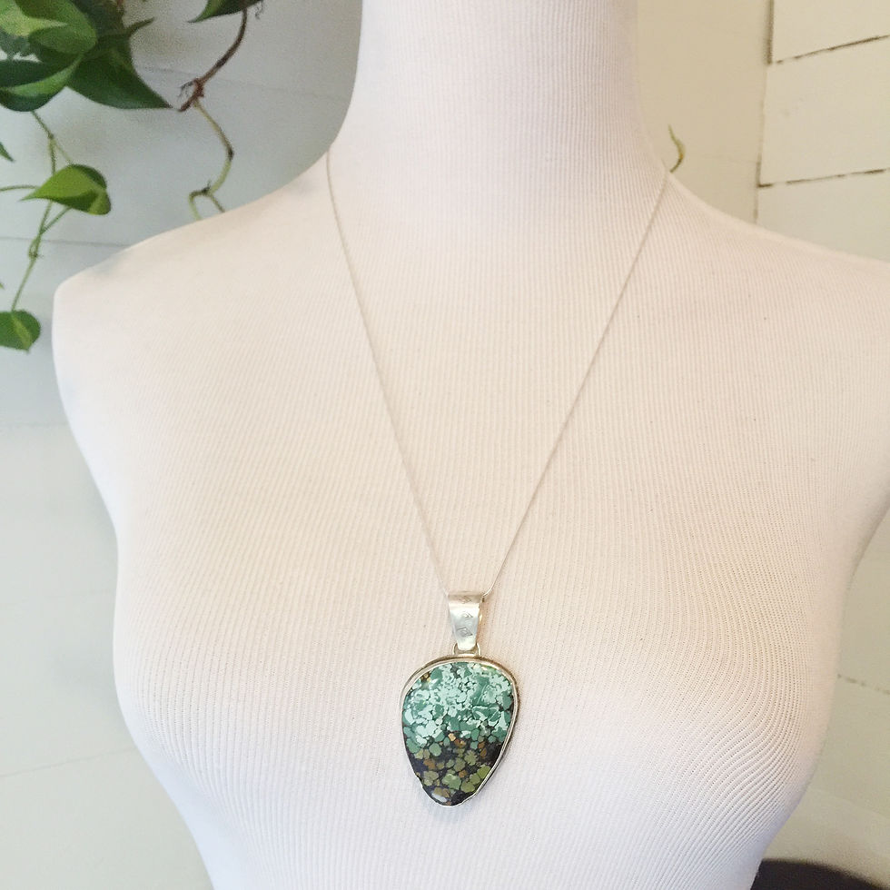 Thumbnail: Tibetan Turquoise Pendant Necklace
