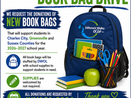 Different Walks of Life, Inc. Launches 2026 Back-to-School Book Bag Drive
