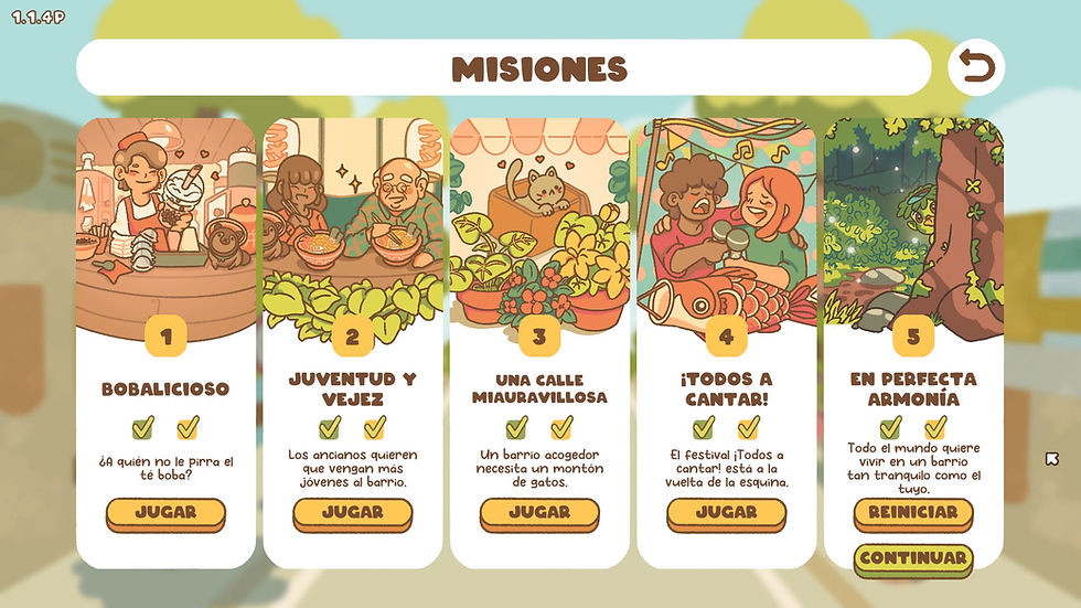 Misiones del juego.