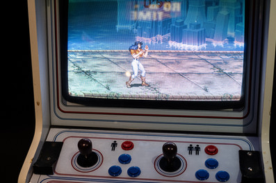 Máquinas arcade de la exposición "Arcade Origins: Los inicios de la industria del videojuego".