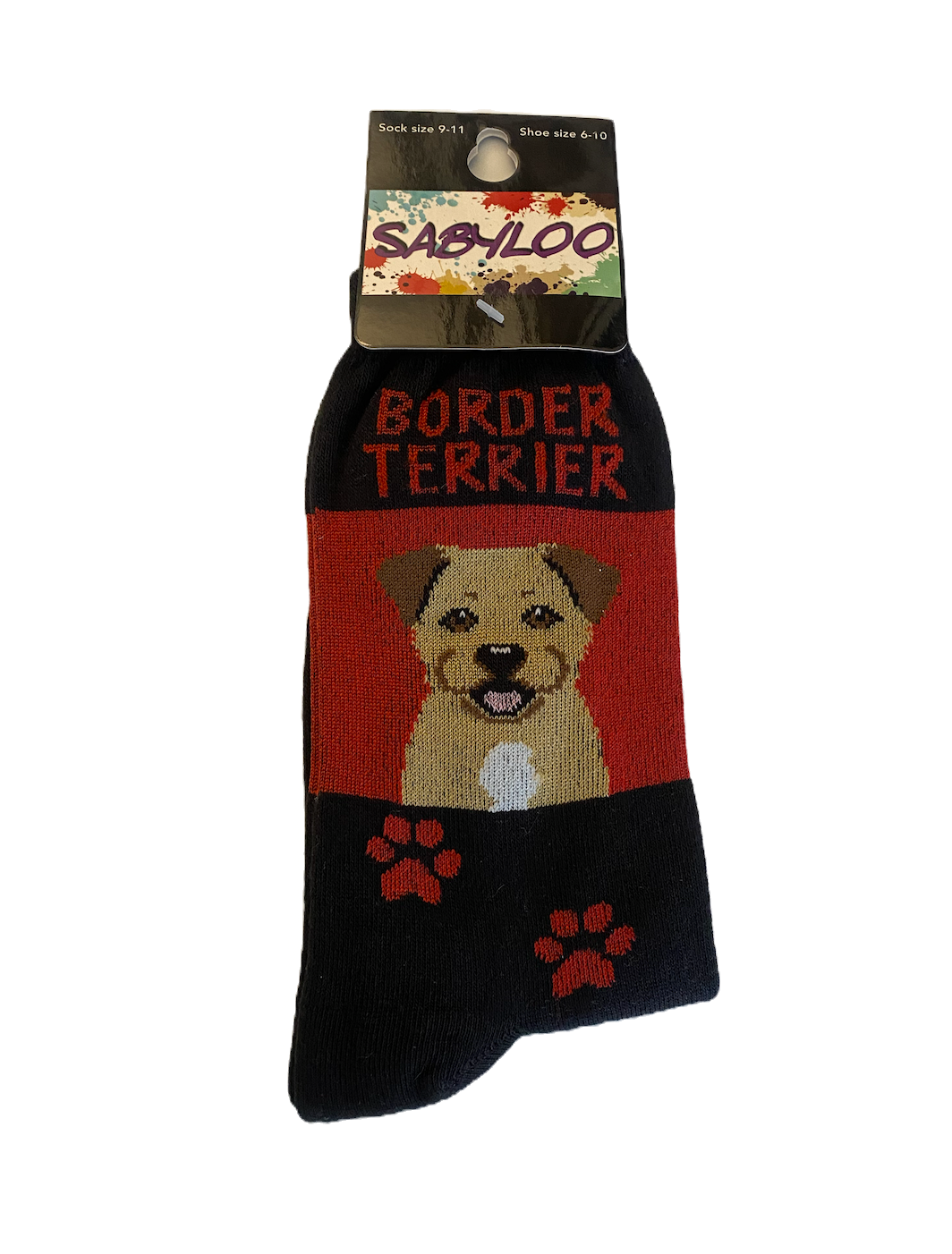 Border Terrier Dog Socks by Sabyloo