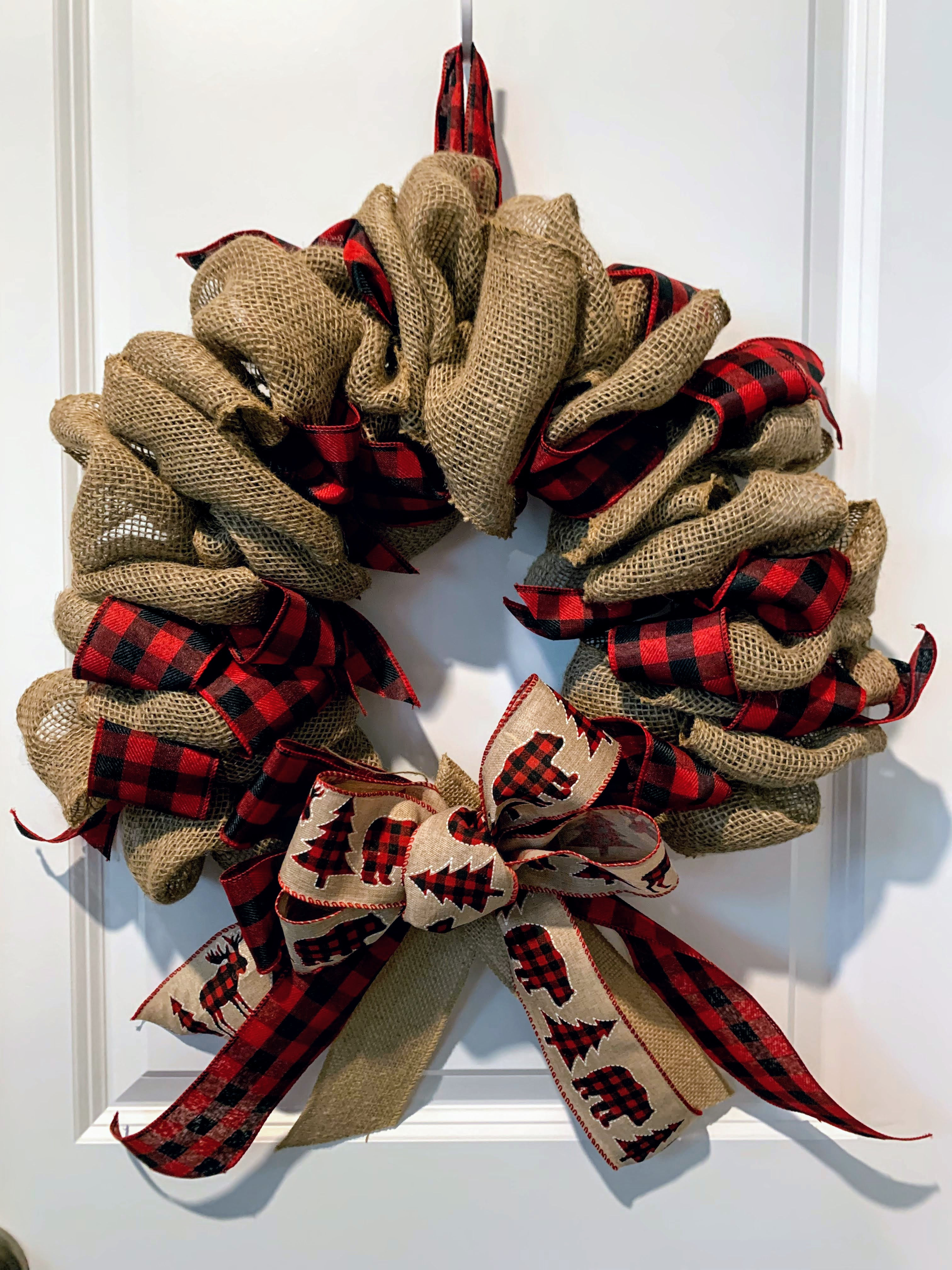 Buffalo Check Burlap Bubble wreath