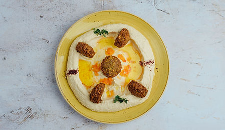 humus with falafel