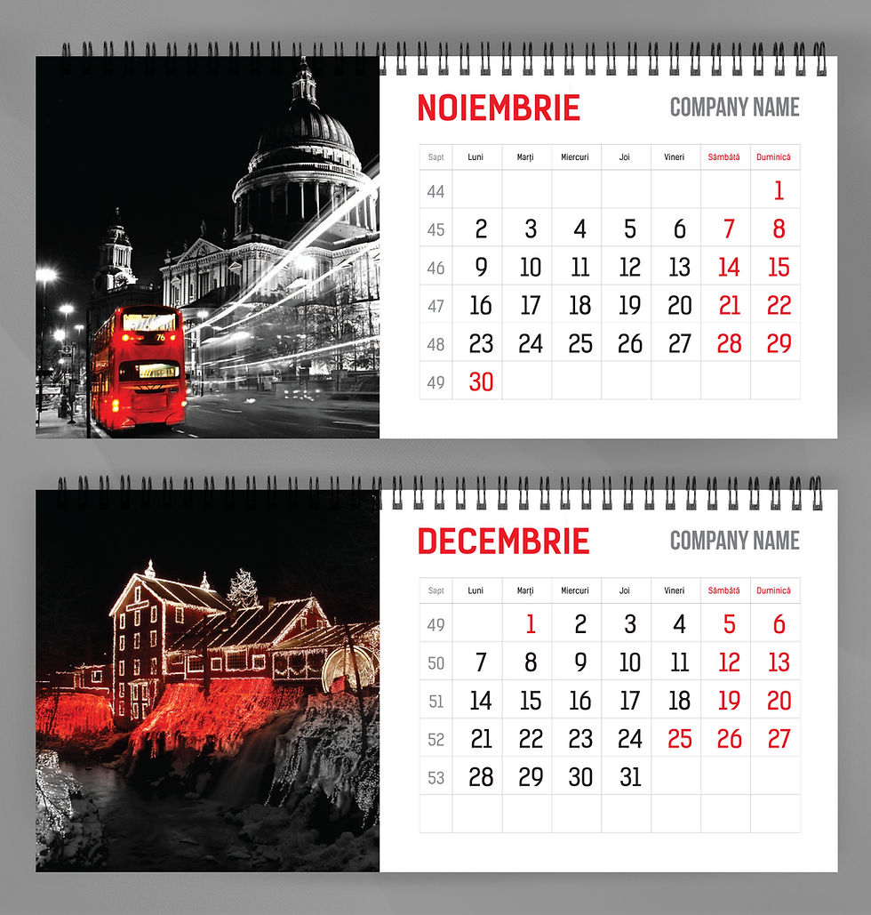Miniatură: Calendar Rosu si Negru