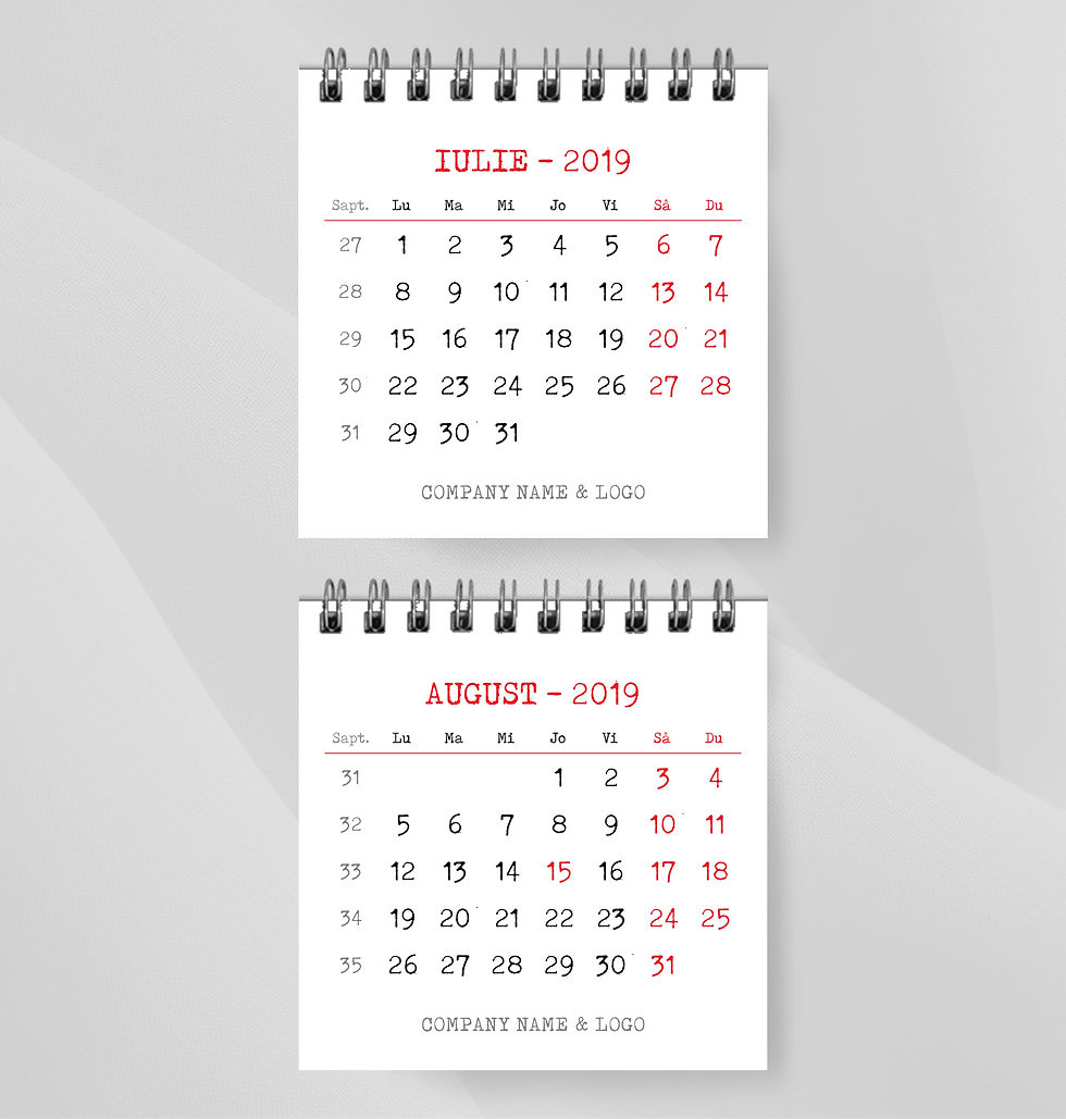 Miniatură: Mini calendar Rosu