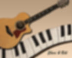 A picture of guitar and keyboard representing Sheri & Bill's original Folk-Pop Music