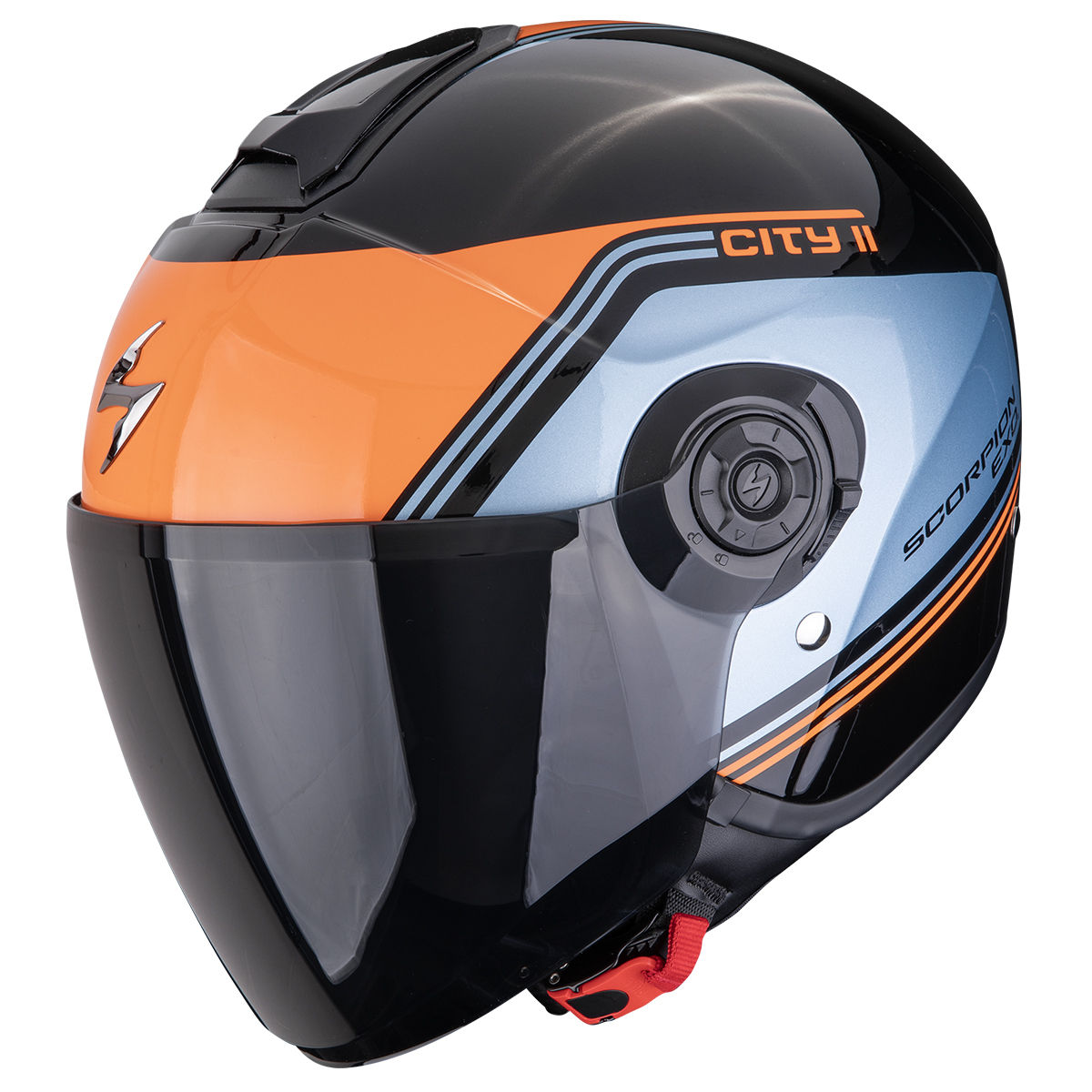 CASQUE JET SCORPION EXO-CITY II VITA NOIR-BLEU-ORANGE