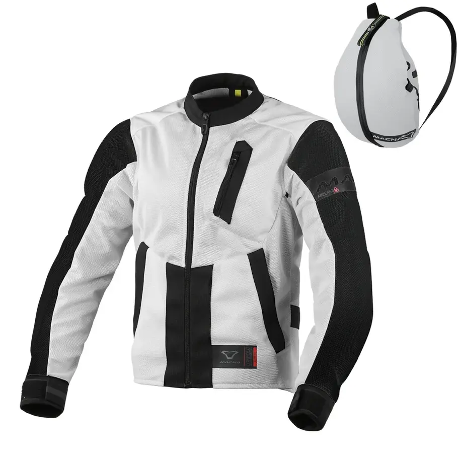 BLOUSON MOTO MACNA TORIDA FEMMES GRIS CLAIR VUE DE FACE