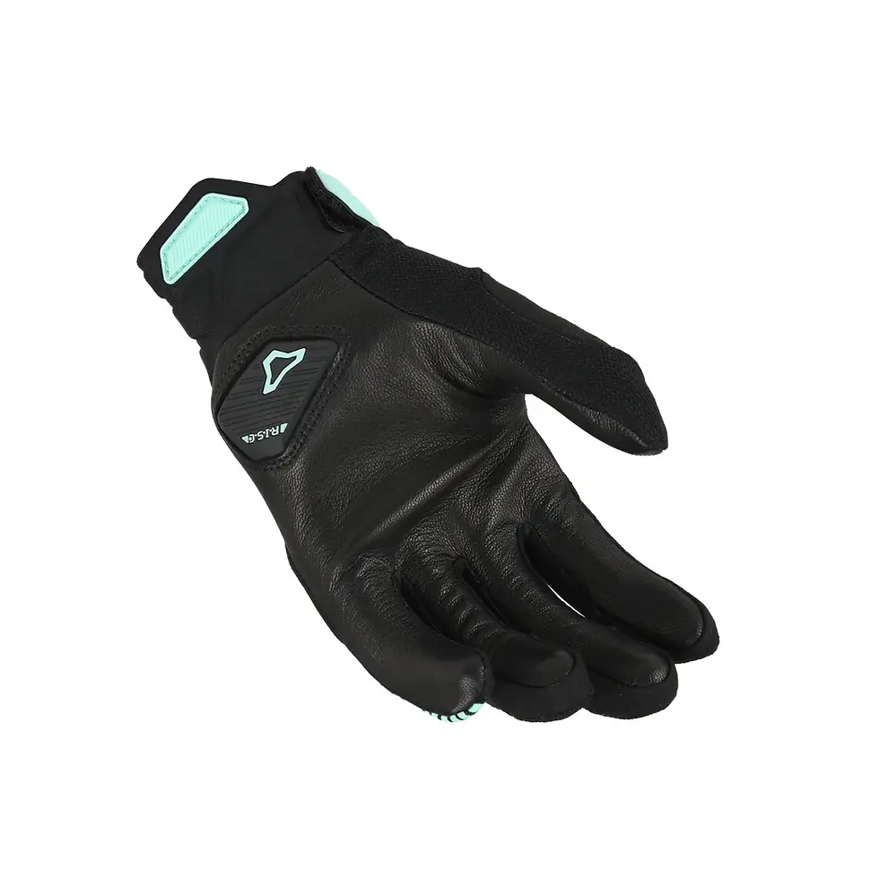 GANTS MACNA FEMME, OBTAIN CUIR NOIR/VERT