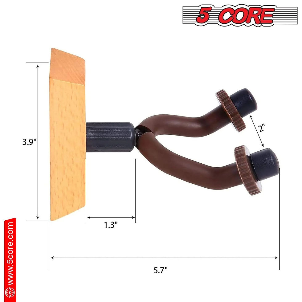 Thumbnail: 5Core Guitar Wall Mount Hanger 2Pack U-Shaped Wood Guitar Wall Hook