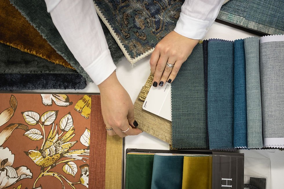 The Art of Colour - Beach House Living Studio hands with fabric samples