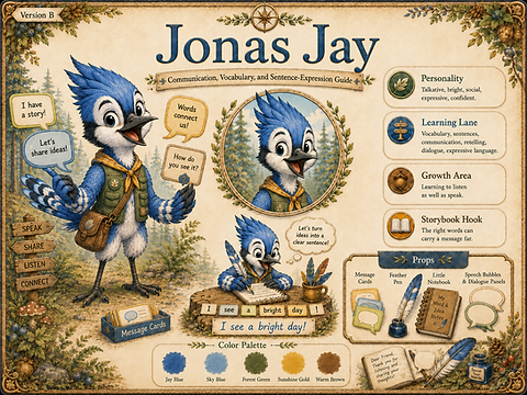 Jonas Jay, Learning Trail Forest World character