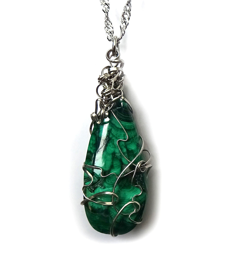 Malachite / Stainless Steel pendant