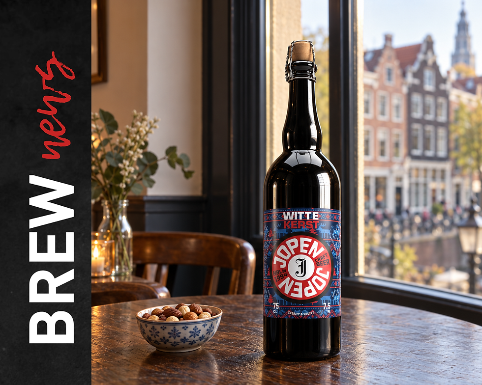 Jopen Witte Kerst è la witbier natalizia olandese del birrificio Jopen di Haarlem, torbida e cremosa, con 7,5% vol. e un finale speziato.