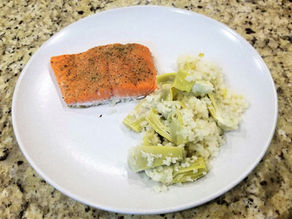 Salmon, Artichoke, and Cauliflower Dinner - Light and Delicious!