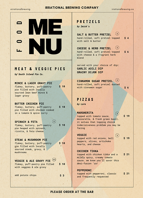 IBC Food Menu 2026