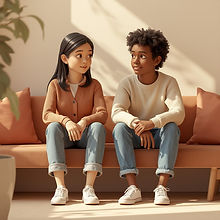 A calm, understated illustration in a warm storybook style with a modern, natural feel. On