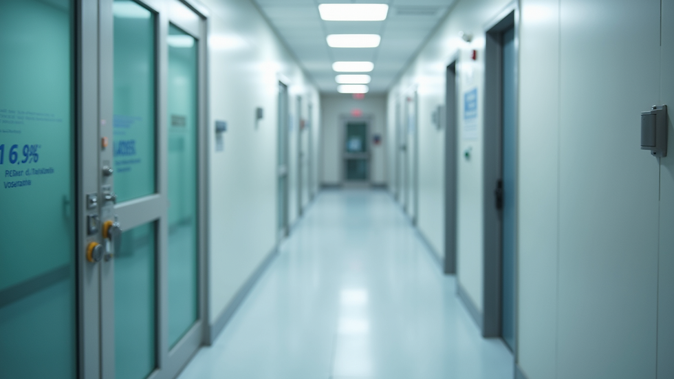 Geniş açı, Kıbrıs'ta modern bir klinik binasının dış görünümü
