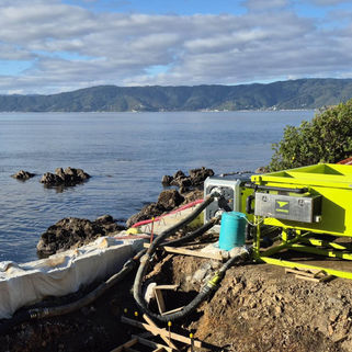 Condor's XXL Water Treatment System on site of a seawall renewal