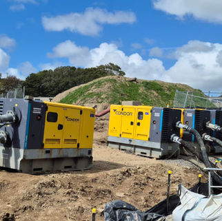 4 Condor Atlas Copco Pumps on stream bypass site