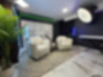 1804studios, a professional podcast rental hub with a 2 person setup.