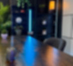 Modern setup at 1804studios, a podcast rental hub with neon lighting and decorative props.
