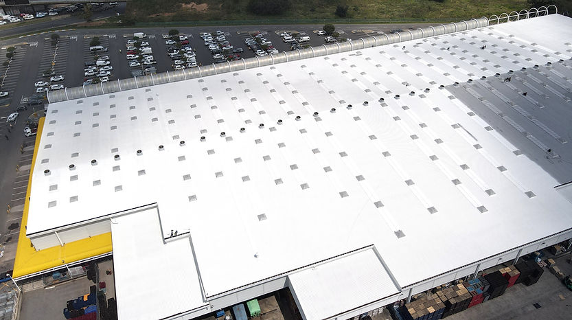 Cool coating applied on large roof