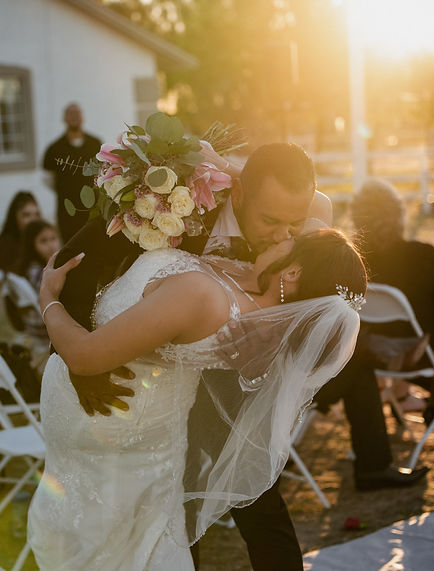 Married Couple Kisses at Wedding