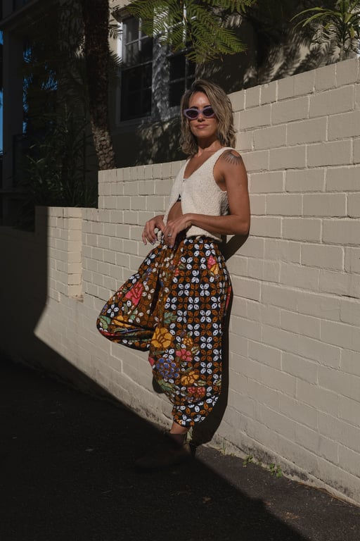 Handrawn Harlem Pants/Wild Bloom