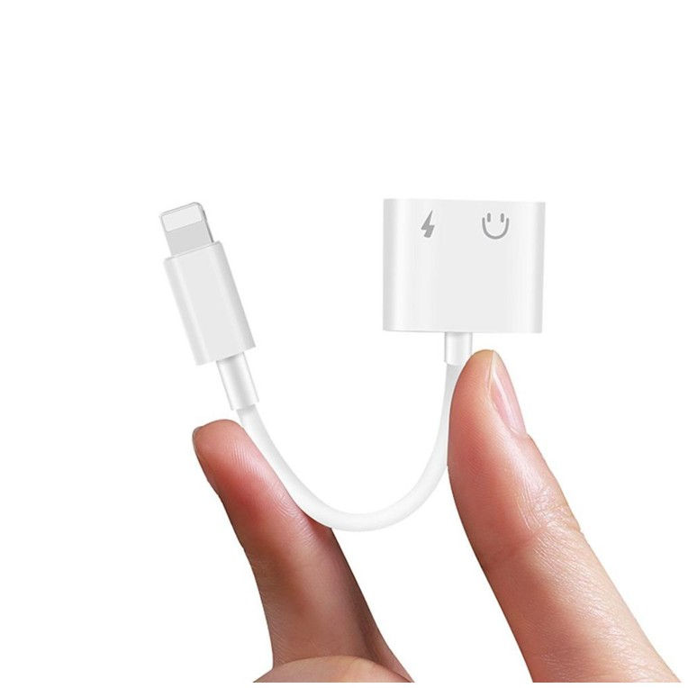 Thumbnail: Earphone Charging Splitter Aux Adapter For 8-pin to 3.5mm Headphone Jack Aux
