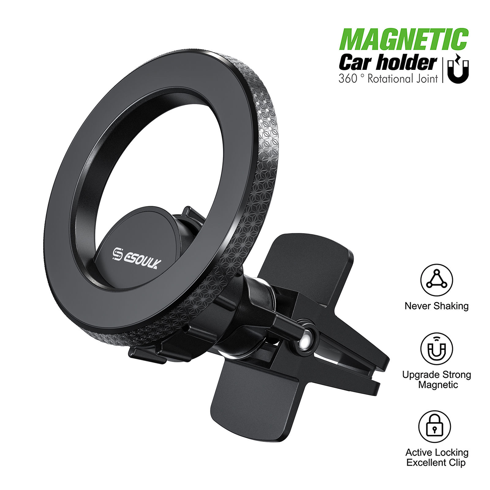 EK-3007BK Airvent Magnetic Car Holder (12/48)