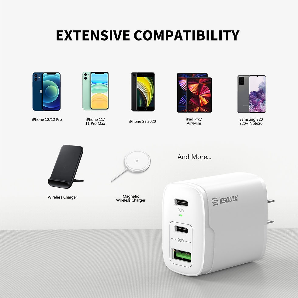 Thumbnail: Esoulk EA18-WH 40W Dual PD+QC FAST WALL CHARGER