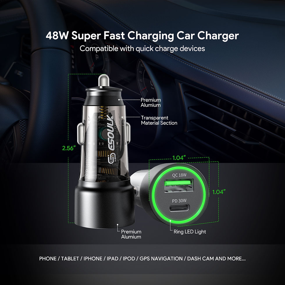 Thumbnail: EK-2006BK PD30W + QC18W CAR CHARGER (12/48)